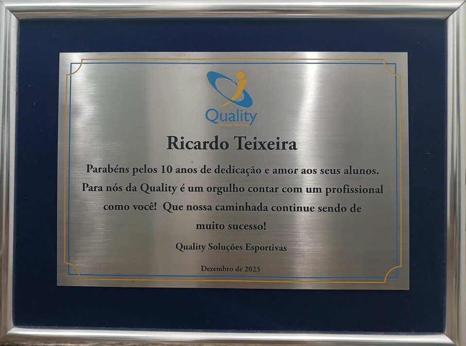 Dezembro / 2023 - Homenagem de 10 anos de parceria Quality / EasyTênis