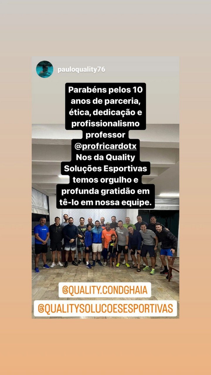 Dezembro / 2023 - Homenagem de 10 anos de parceria Quality / EasyTênis